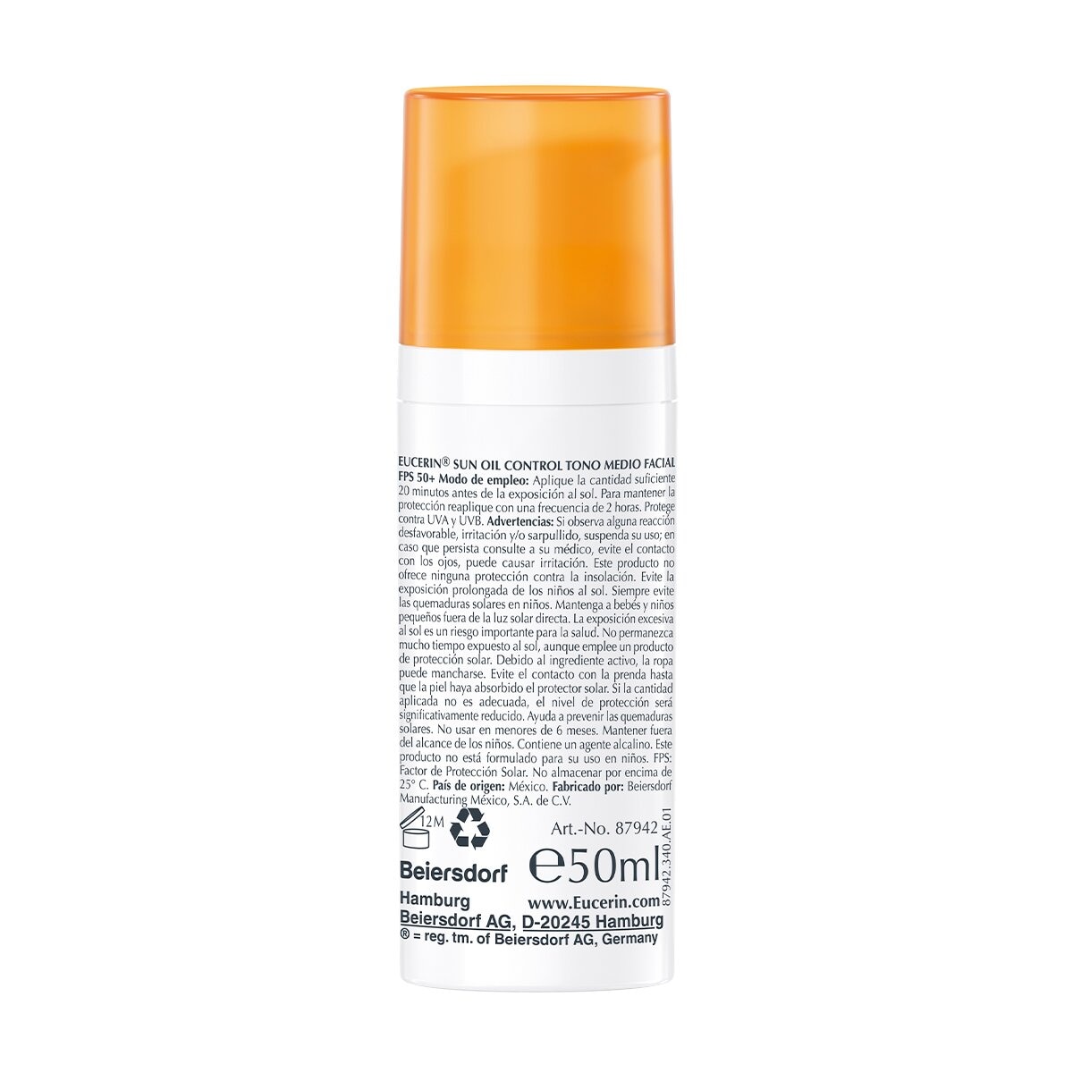 Eucerin Protector Solar FPS 50+ Oil Control Tono Medio 50 ml