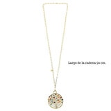 Ablime, Collar Largo con Medallón de Árbol de la Vida en Baño de Oro
