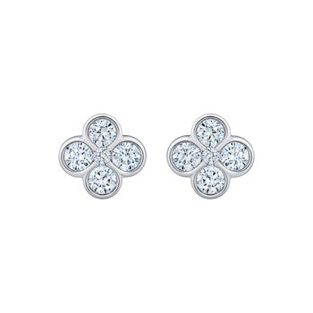 Aretes de Diamantes 0.50ctw, Oro Blanco 14K