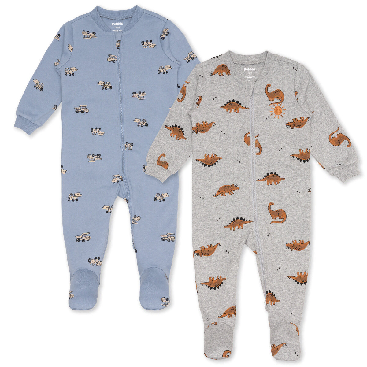 Pekkle Mameluco 2 piezas para Bebés Gris 6 Meses