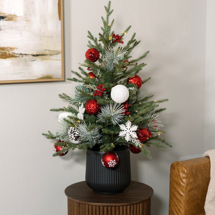 Árbol de Pino Decorado con Luces Centelleantes 91 cm Árbol de Pino Decorado con Luces Centelleantes 91 cm
