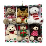 Ornamentos Navideños de Peluche para Colgar 6 Piezas, Set de Osos