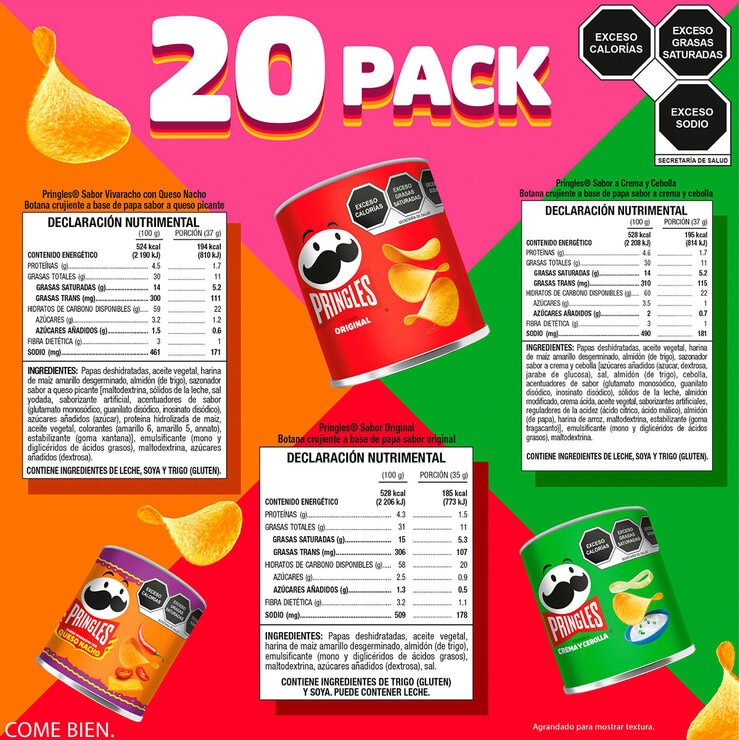Pringles Papas Surtidas 20 pzas