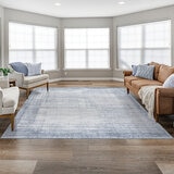 Crystal Print, Colección de Tapetes, Rayado Azul