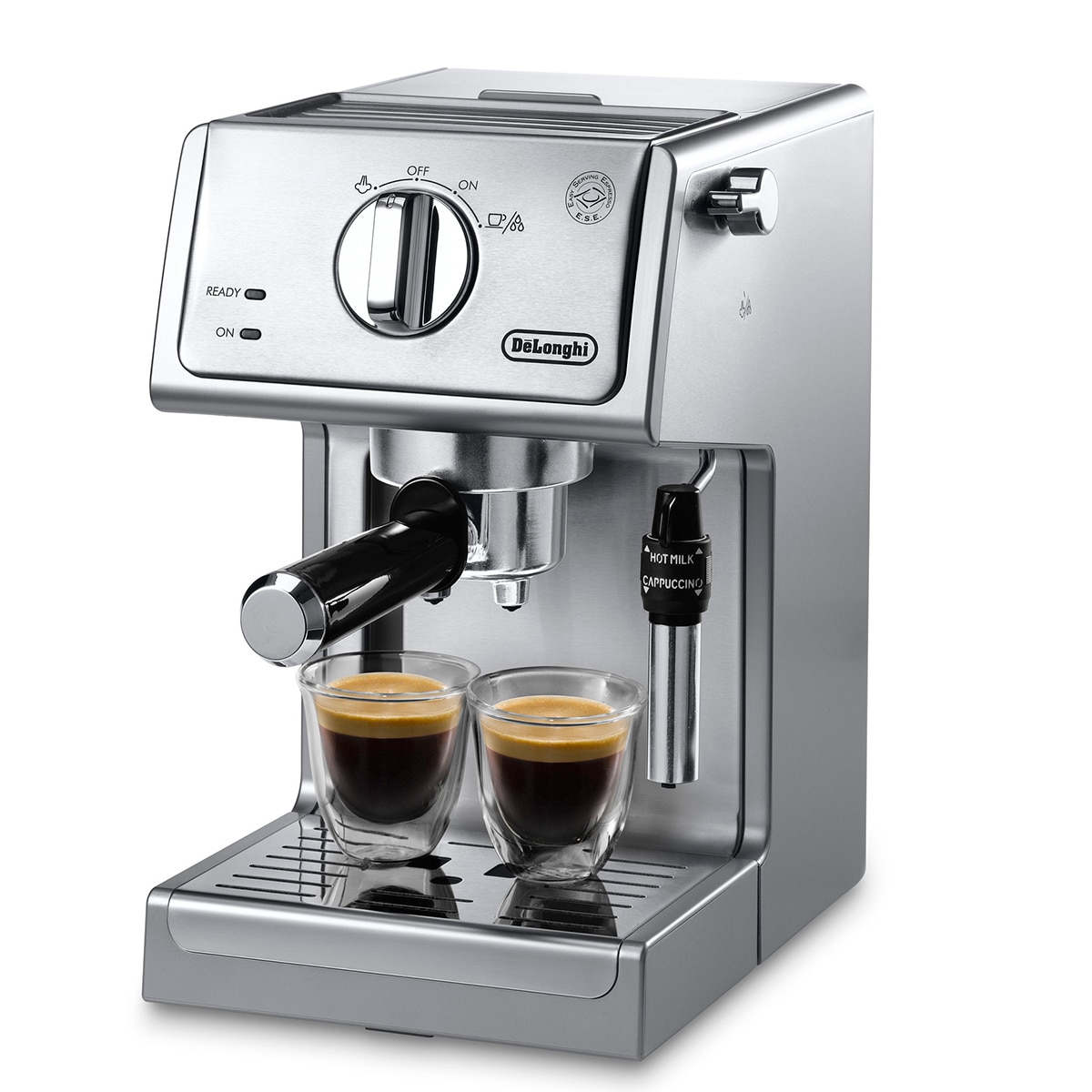 De’Longhi, cafetera de acero inoxidable con 15 bares para espresso y cappuccino