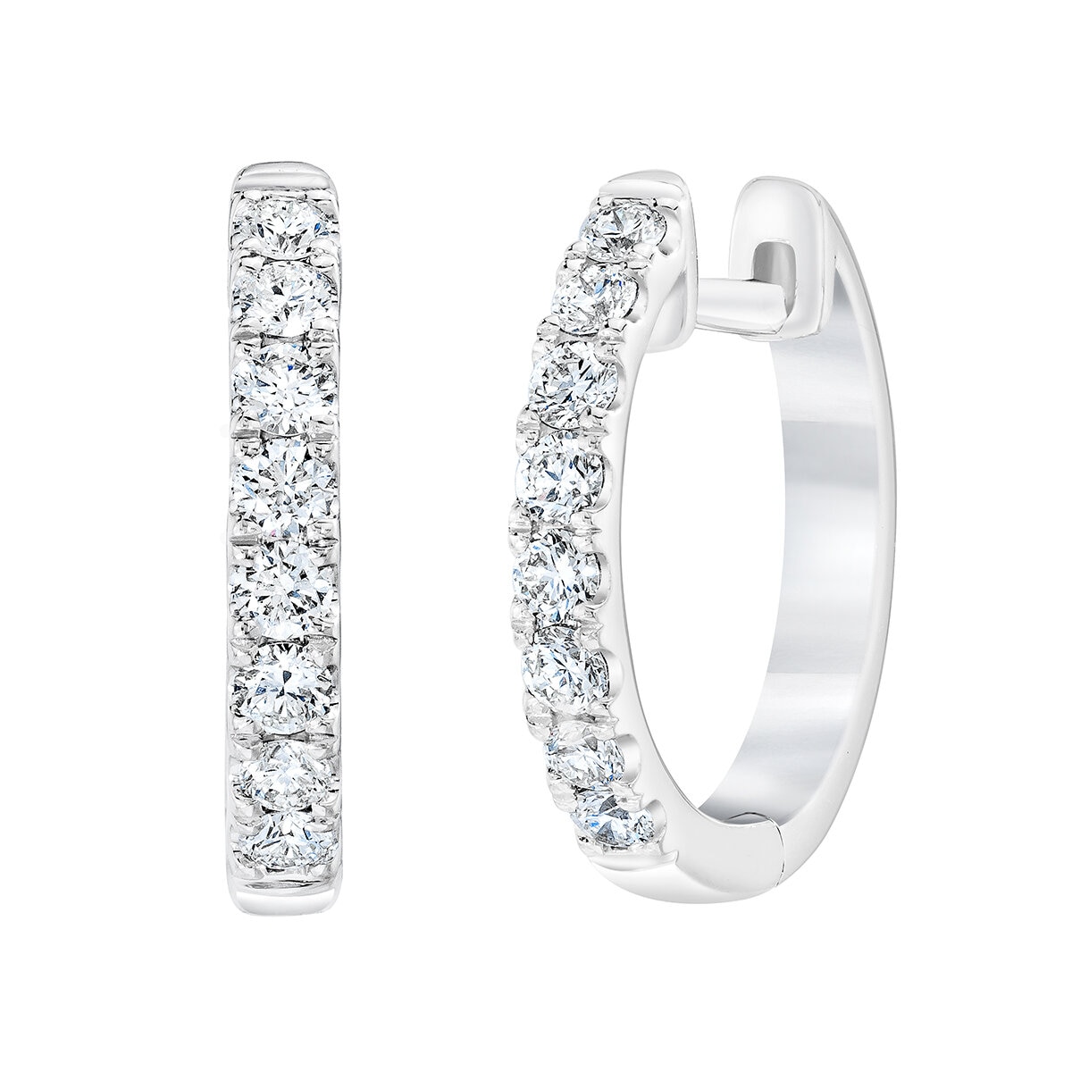 Aretes, Arracadas de Diamantes 0.35ctw, Oro Blanco 14K