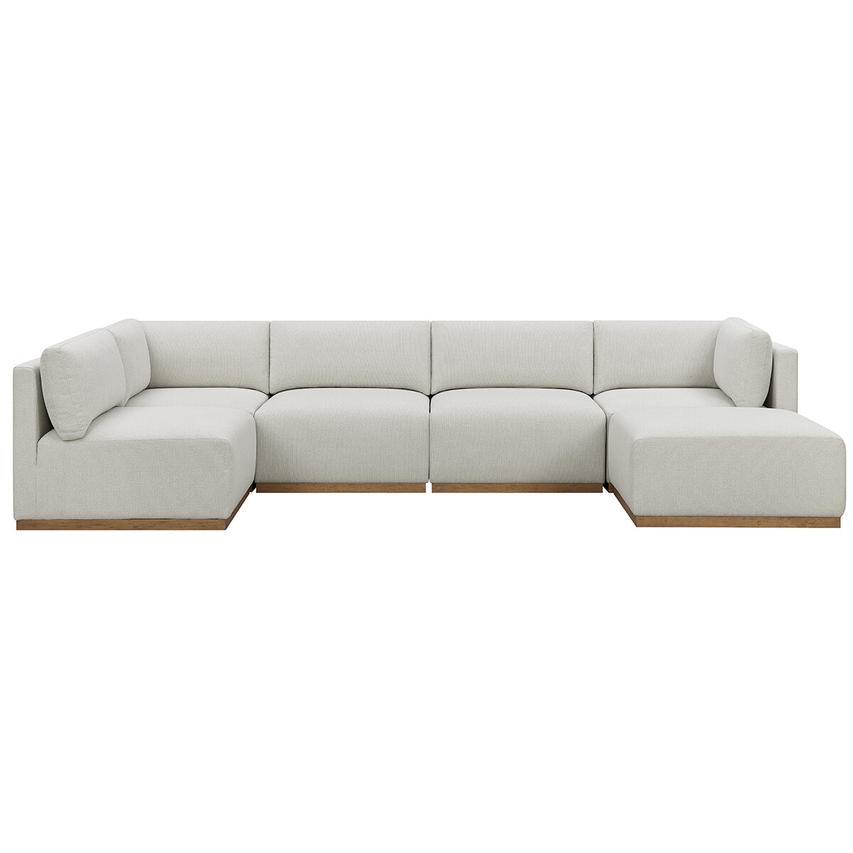 Henredon, Sofá Seccional Modular de Tela de 6 piezas con Otomano
