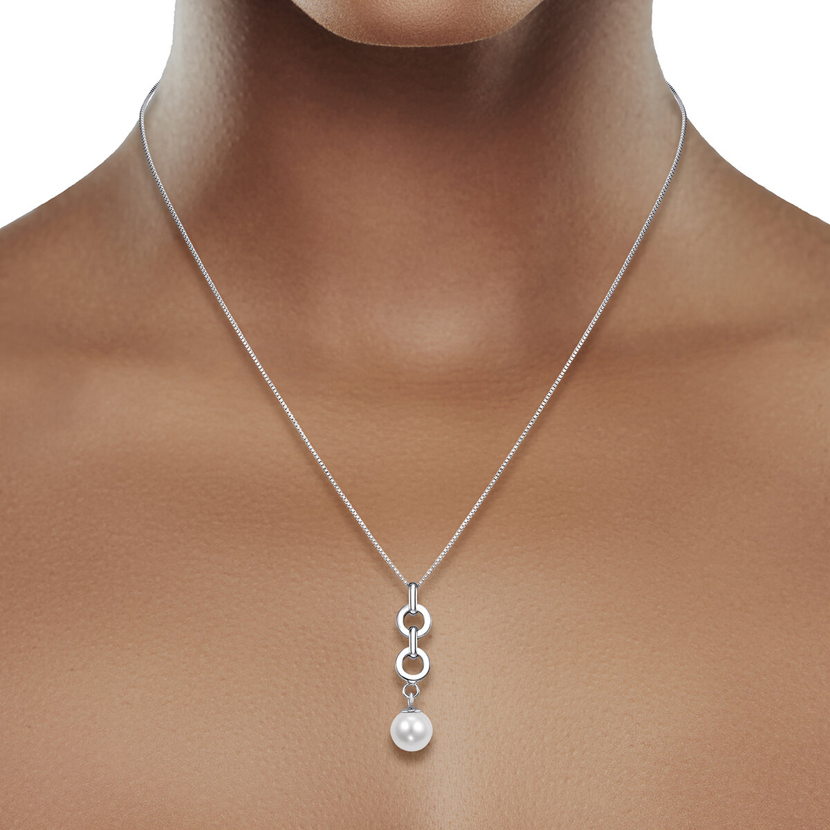 Dije de Perla Cultivada, 8-8.5mm, Oro Amarillo de 14K