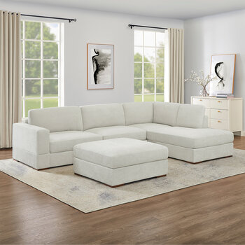 Thomasville, Seccional de Tela de 3 Piezas con Otomano