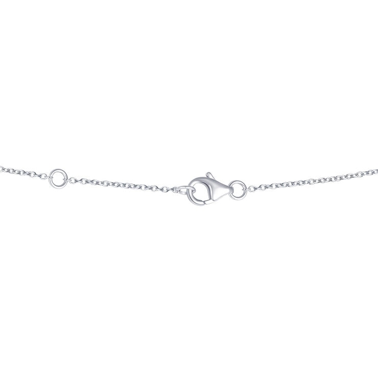 Collar de Diamantes 0.18ctw, con Dije de 'XO', Oro Blanco 14K Collar de Diamantes 0.18ctw, con Dije de 'XO', Oro Blanco 14K