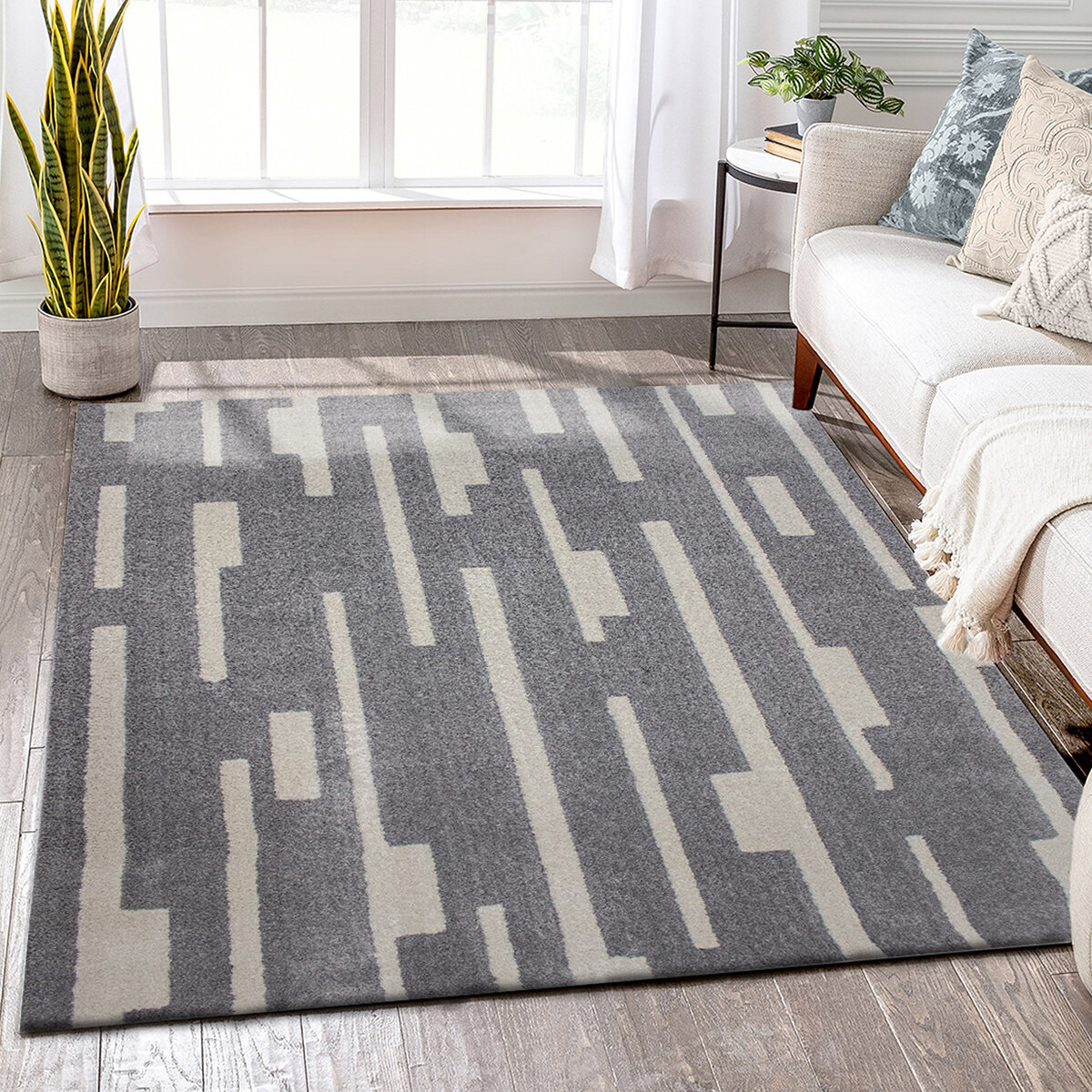 Dib Tapete Decorativo 160 cm x 230 cm Supreme Gris y Blanco