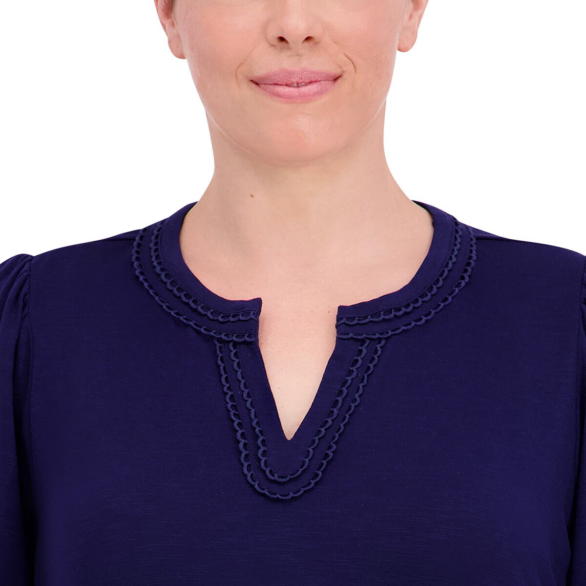 Jones NY Signature Blusa para Dama Azul EE Grande