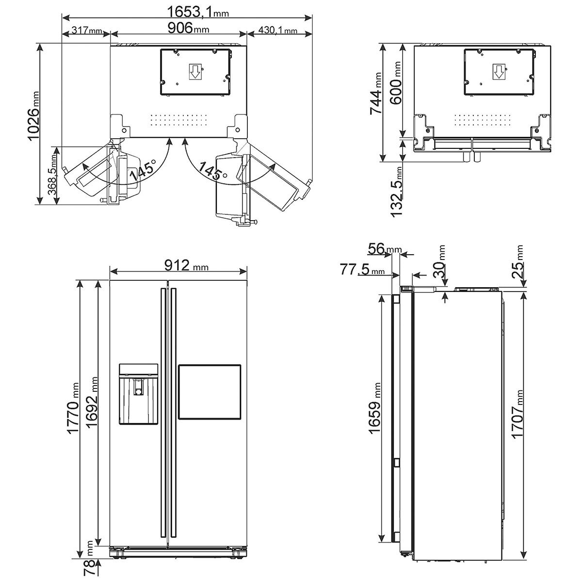 Refrigerador 23´Side by Side Smeg Costco México