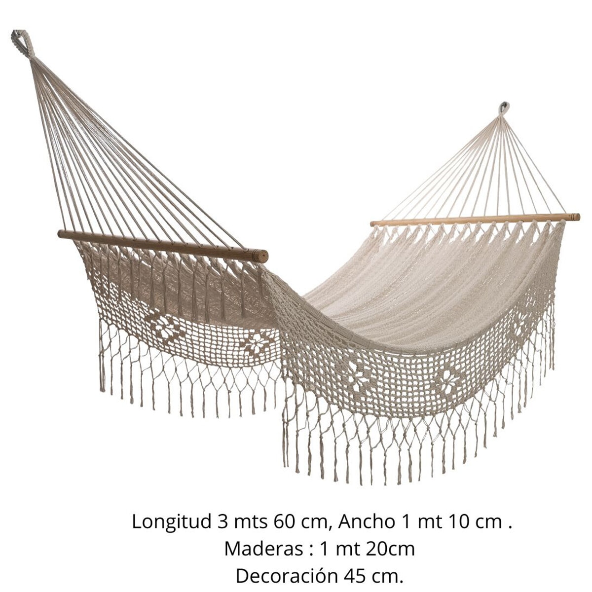 Arte Mayab, Hamaca Catre Modelo Eden, Color Beige