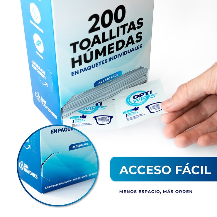 Optiwipes Toallitas Húmedas en Paquetes Individuales