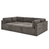 Thomasville, Fallon, Seccional Modular de Tela de 6 piezas con Otomano