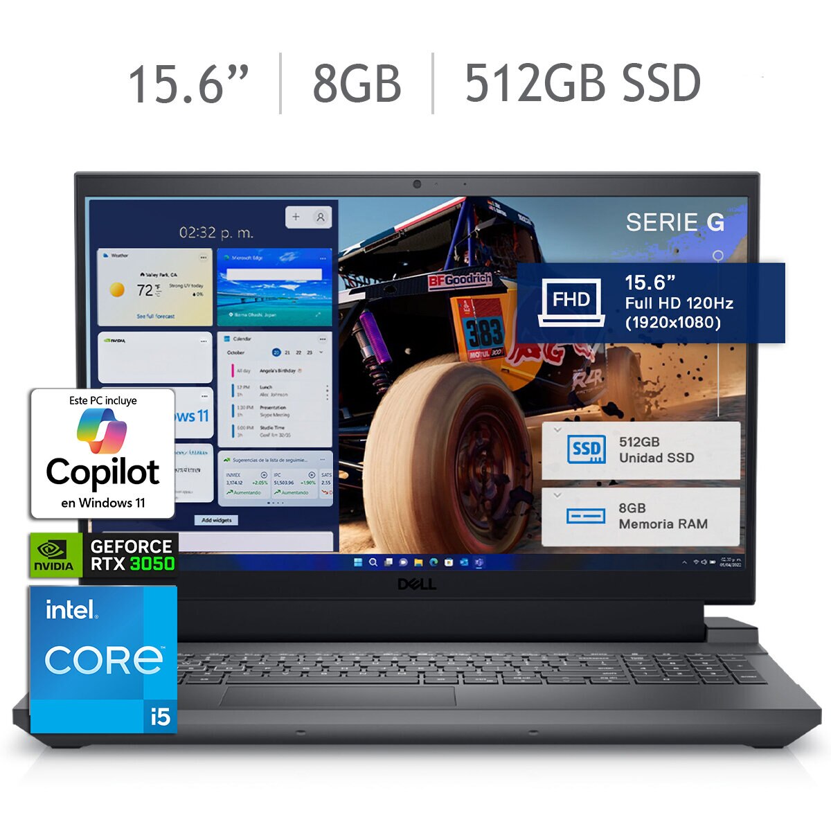 DELL Gaming NB G15 5530 Laptop 15.6" Full HD Intel Core i5 8GB 512GB SSD