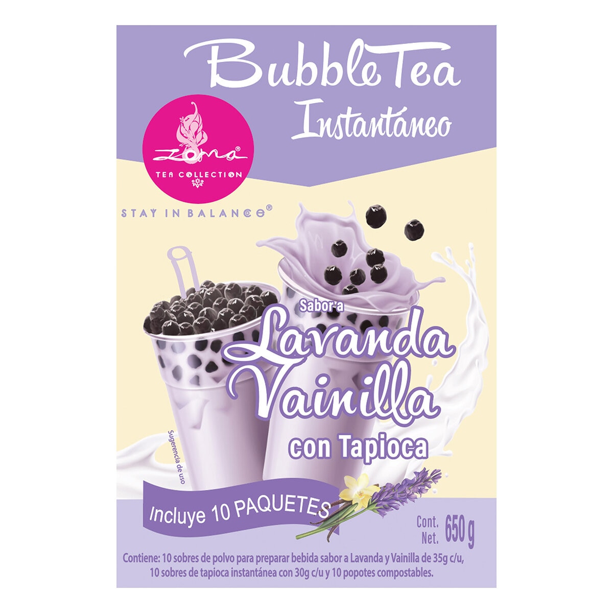 Zoma Tea Collection Bubble Tea Instantáneo Sabor Vainilla Lavanda 650 g Zoma Tea Collection Bubble Tea Instantáneo Sabor Vainilla Lavanda 650 g