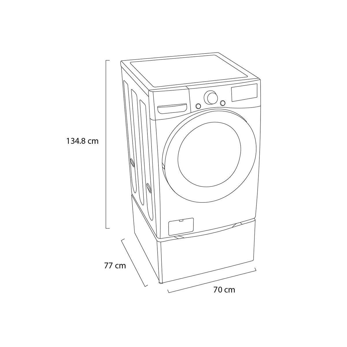 LG Lavasecadora 22Kg/13Kg con Pedestal