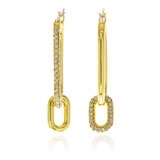 Mayfer, Aretes Largos bañados en Oro y Cristal Austíaco