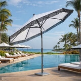 Sunvilla, Sombrilla Cabana de 3m con Fleco , Color Blanco