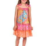 Jona Michelle Vestido para Niñas Naranja 4 Años