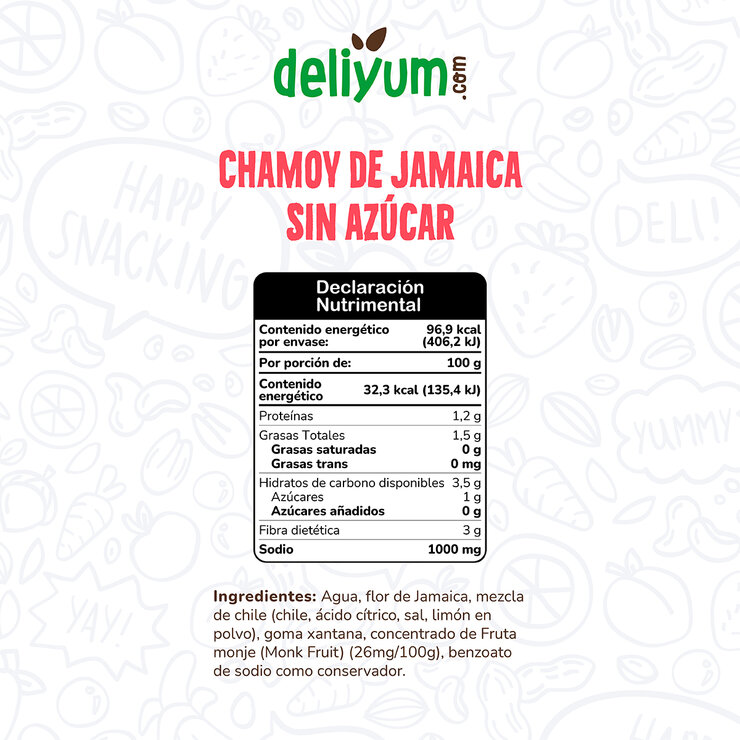 Deliyum.com Chamoy de Jamaica sin Azúcar 2 pzas de 300g
