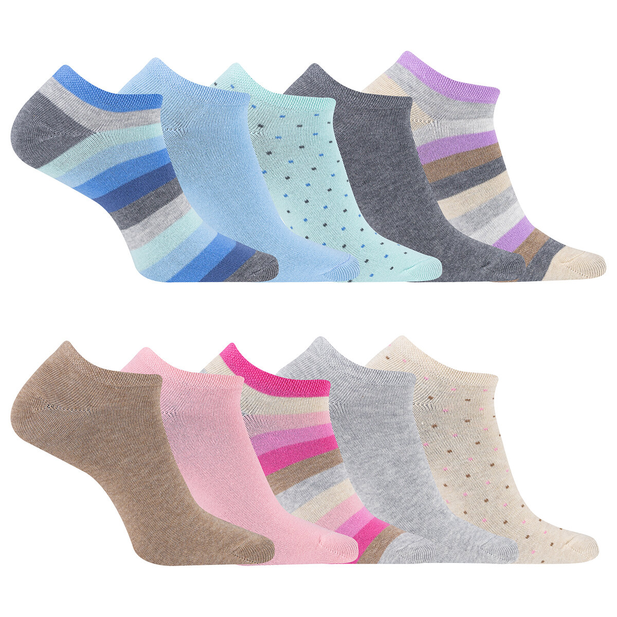 K. Bell Calcetines para Dama 10 piezas Multicolor