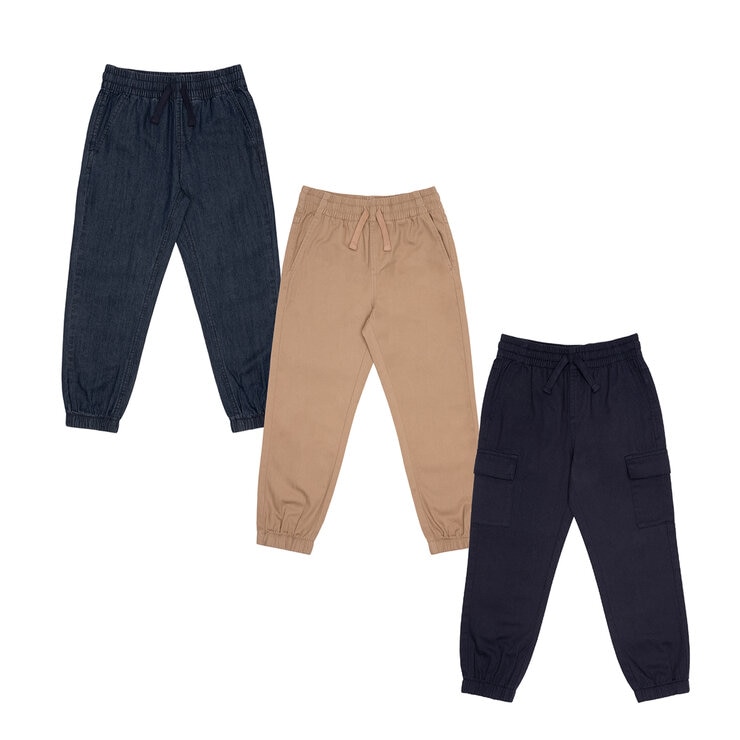 Pekkle Pantalones 3 piezas para Niños y Niñas Azul / Café / Azul 6 Años