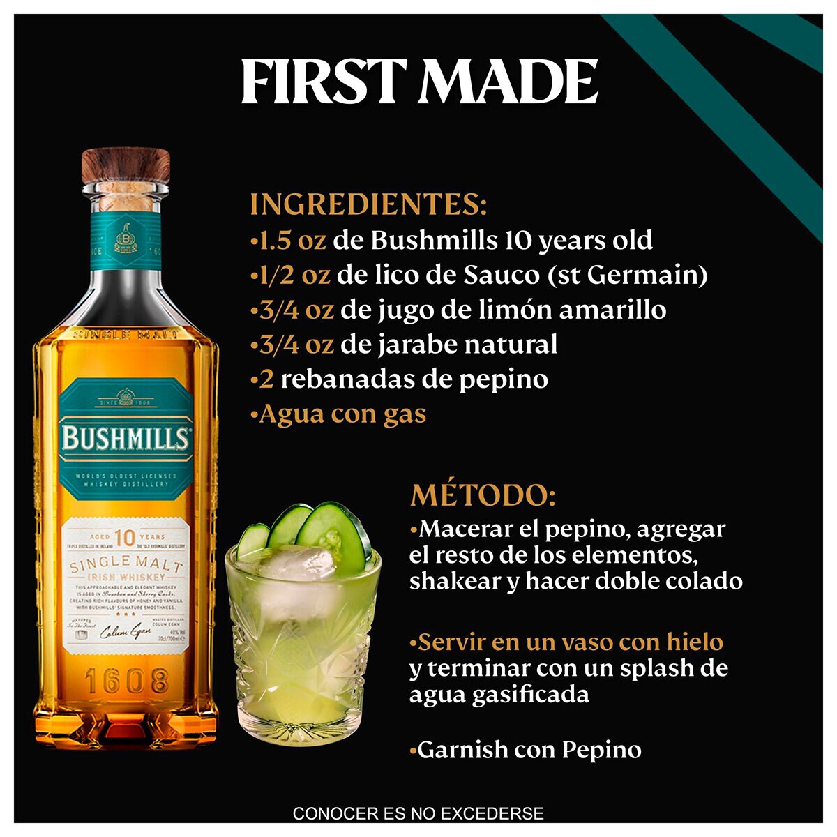 Whiskey Bushmills 10 años 750ml