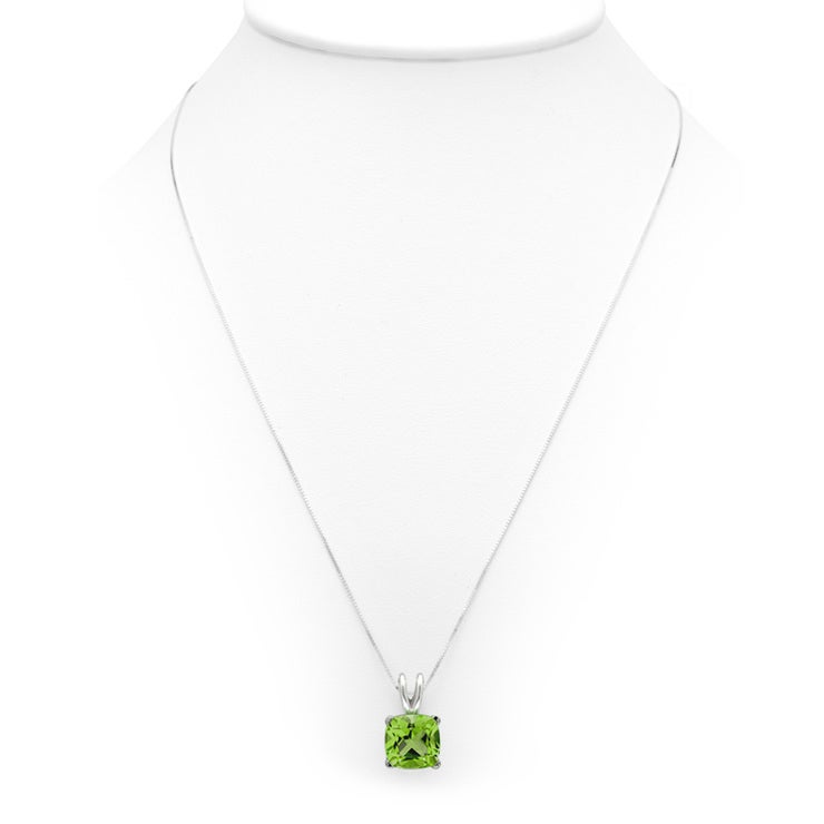Collar de peridoto, oro blanco de 14kt