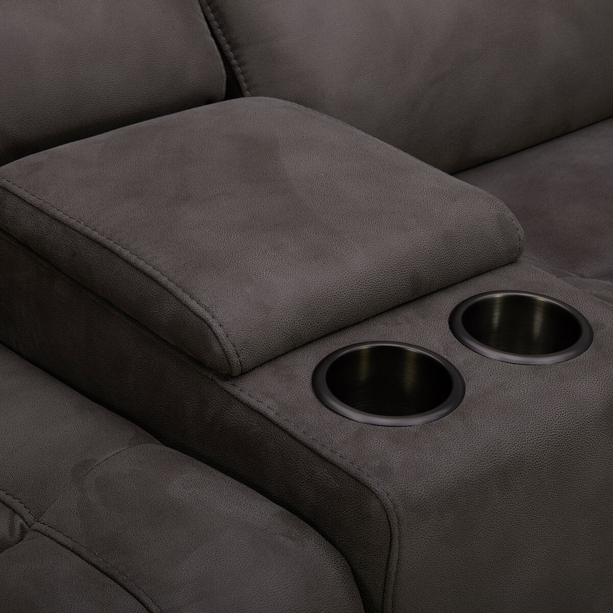 GilmanCreek Furniture, Sofá seccional de tela con 3 reclinables eléctricos y 3 reposacabezas eléctricos