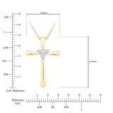 Dije de Cruz de Diamantes, 0.12ctw, Oro Amarillo de 14K, 45.72cm Dije de Cruz de Diamantes, 0.12ctw, Oro Amarillo de 14K, 45.72cm