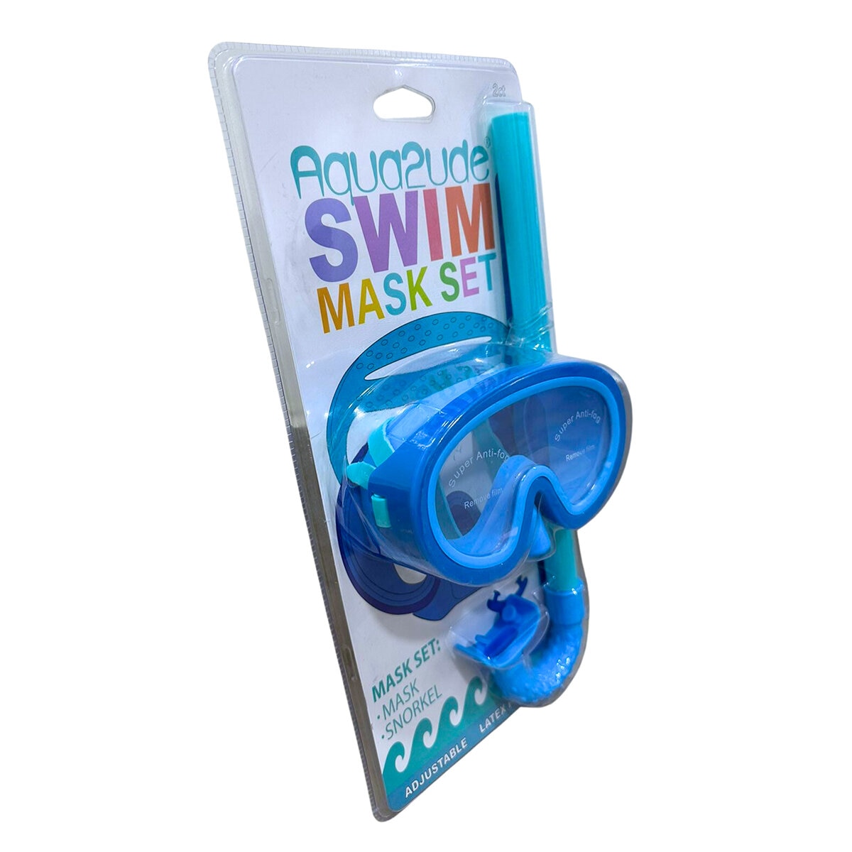Aqua2ude Set Máscara de Buceo y Snorkel Azul