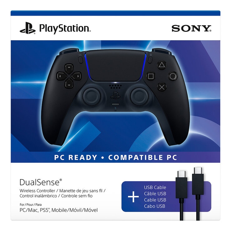 PlayStation 5: DualSense Control Inalámbrico Midnight Black + Cable USB para PC