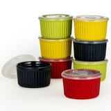 Signature Housewares Incorporated Ramequines con Tapas 8 piezas, Colores