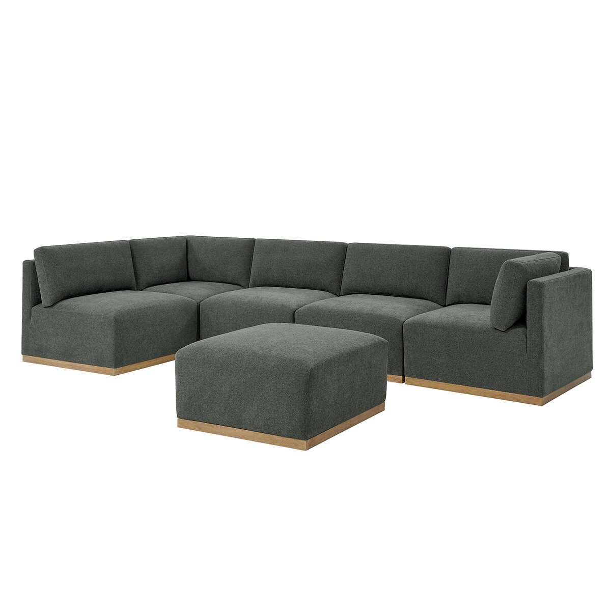 Henredon, Murphy, Sofá Seccional Modular de Tela de 6 piezas con Otomano