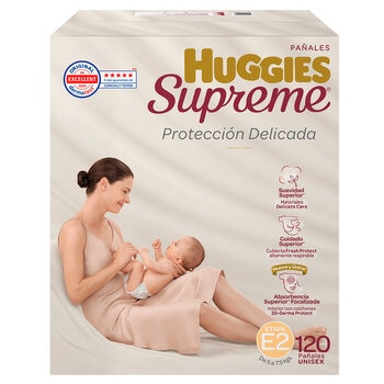 Huggies Supreme Platino Pañales Etapa 2 Unisex 120 pzas