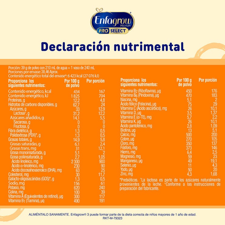 Enfagrow Fórmula Infantil Etapa 3 Pro Select 2 pzas de 1.5 kg