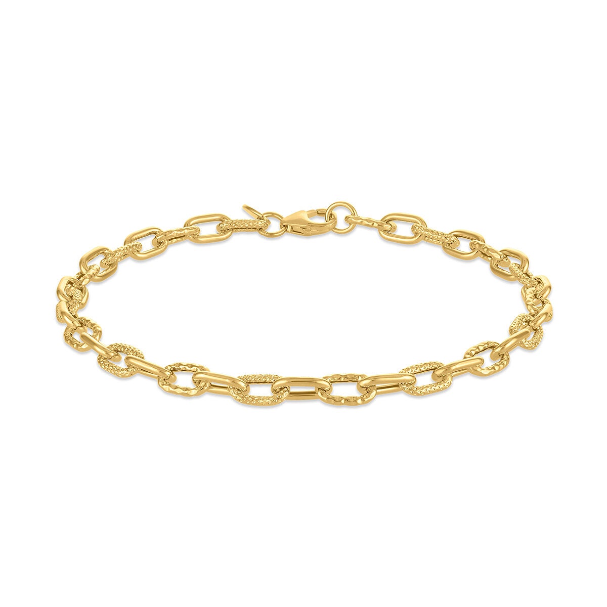 Pulsera de Eslabones, Oro Amarillo de 14K Pulsera de Eslabones, Oro Amarillo de 14K