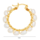 Ablime, Aretes de Arracada, en Baño de Oro y Perla de Río
