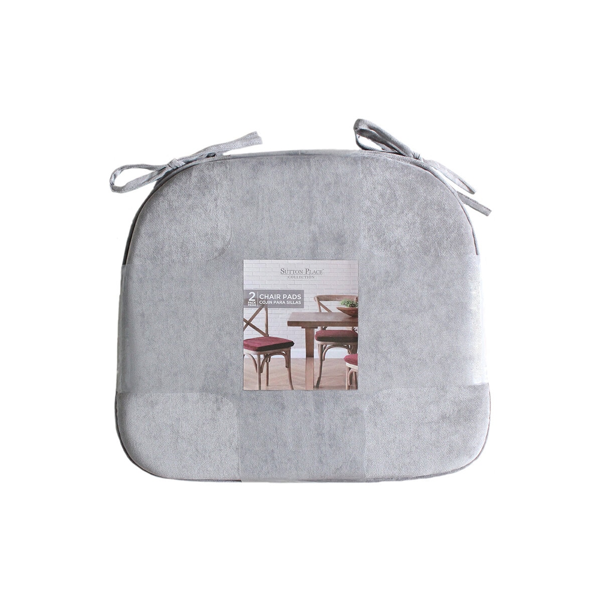 Sutton Place Juego de 2 Cojines para Silla Color Gris