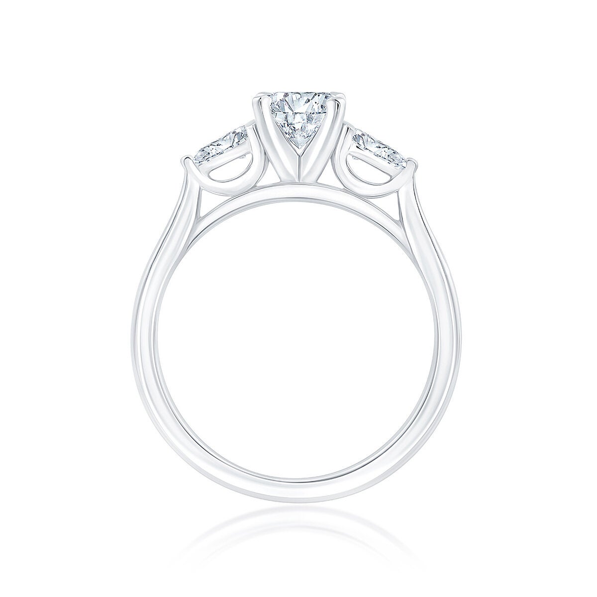 Anillo de Compromiso, 0.98 ctw Diamantes, Oro Blanco de 14K Anillo de Compromiso, 0.98 ctw Diamantes, Oro Blanco de 14K