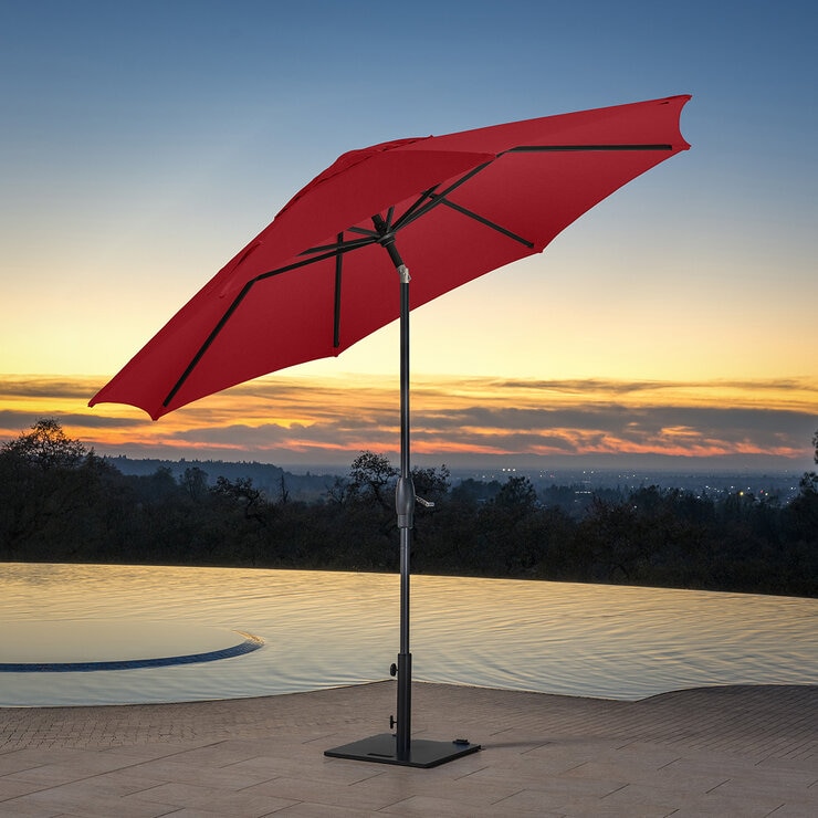 SunVilla, Sombrilla Redonda de 3m, Roja