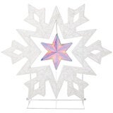 Copo de Nieve con Estrella Prismática Giratoria con Luces LED Copo de Nieve con Estrella Prismática Giratoria con Luces LED