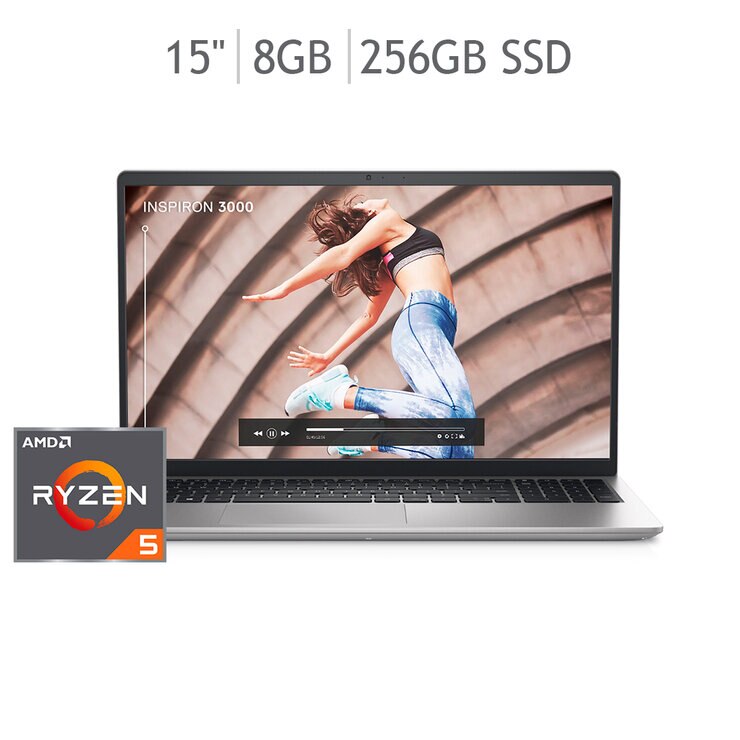 Dell Inspiron Laptop 15" AMD Ryzen 5 8GB 256GB SSD