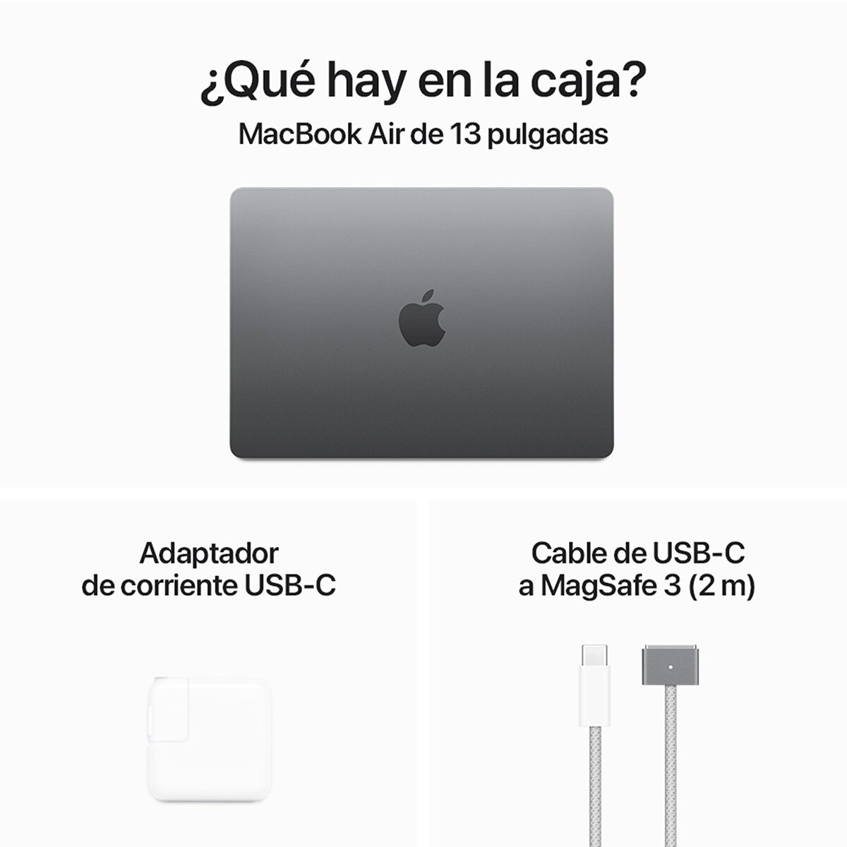 Apple MacBook Air 13" Chip M3 512GB Gris Espacial CPU de 8 núcleos GPU de 10 núcleos Memoria unificada de 24GB