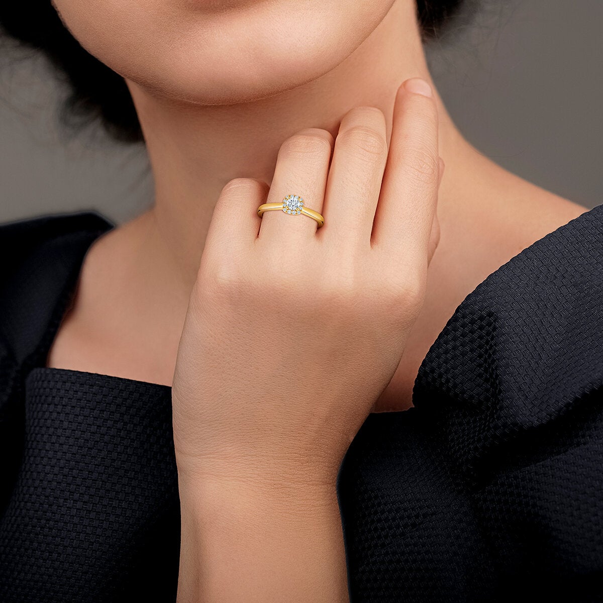 Anillo de Compromiso, 0.30ctw Diamantes, Oro Amarillo 14K Anillo de Compromiso, 0.30ctw Diamantes, Oro Amarillo 14K