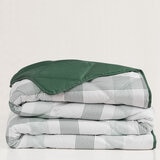 Seasons Collection Colcha con Relleno Alternativo Tamaño King PLAID GREEN
