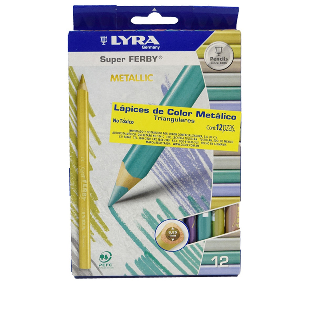 Lyra Lápices de Colores Metálicos 12 Piezas
